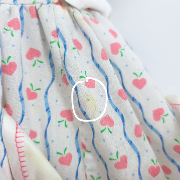 Vintage 4T Handmade Cottage Core Pinafore Dress Pockets Lace Rosette Petticoat - Picture 4 of 16